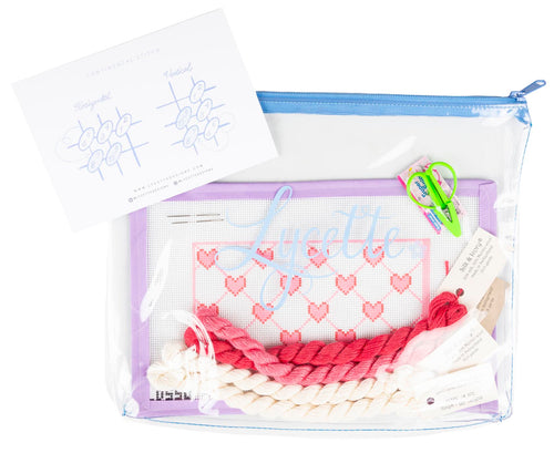 Lycette Essentials Beginner Kit - Pink Hearts Eyeglass Case