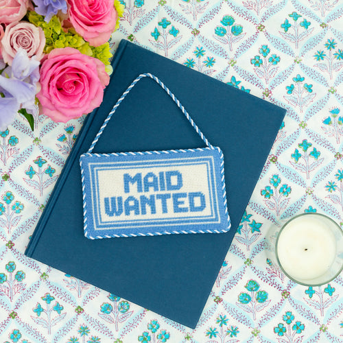 "Maid Wanted" is one of Lycette Designs' best needlepoint kits for adults.