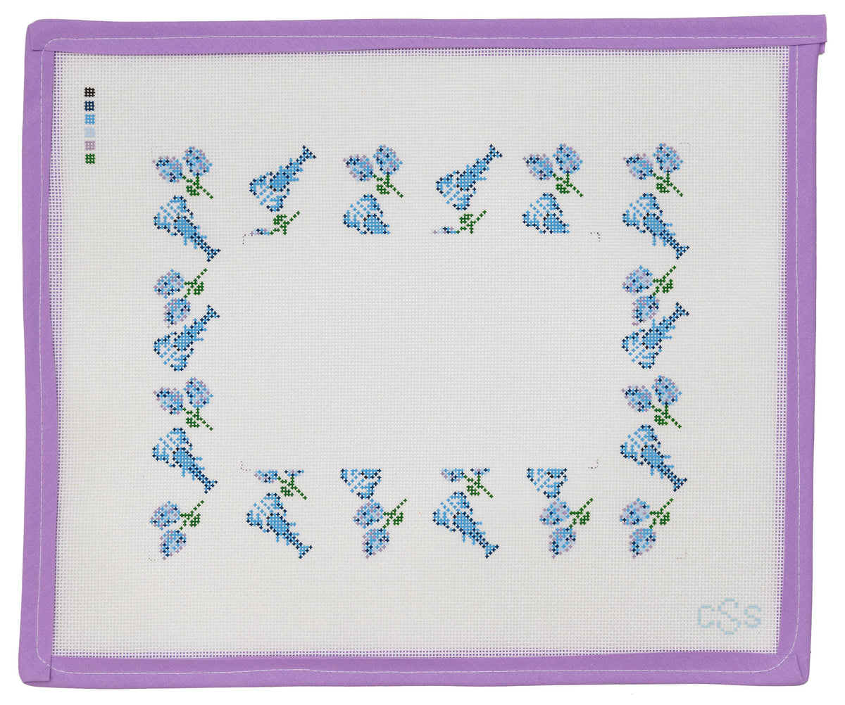 Lobster & Hydrangea Frame Needlepoint Canvas from Lycette Designs