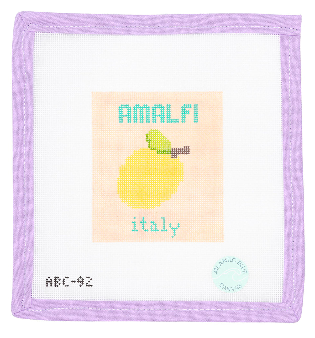 Amalfi Travel Book Needlepoint Canvas from Lycette Designs. Needlepoint