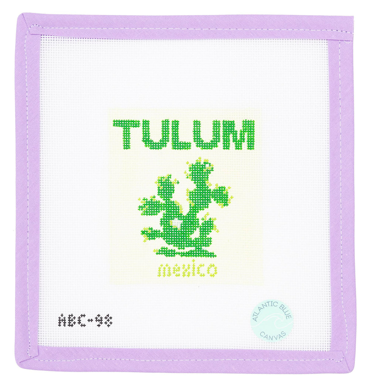 Tulum Travel Book Needlepoint Canvas from Lycette Designs. Needlepoint