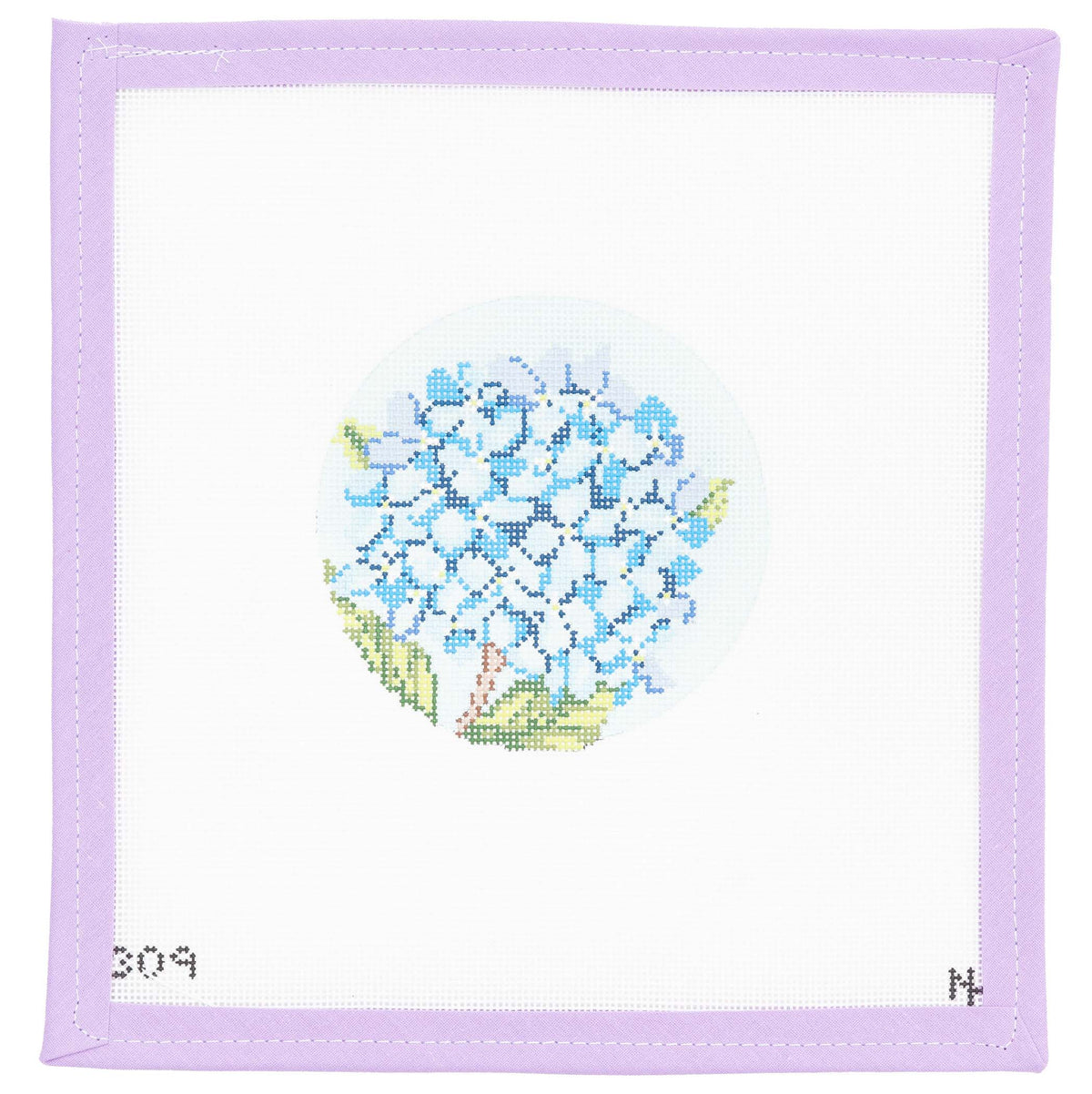 Hydrangea Ornament Needlepoint Canvas from Lycette Designs. Needlepoint