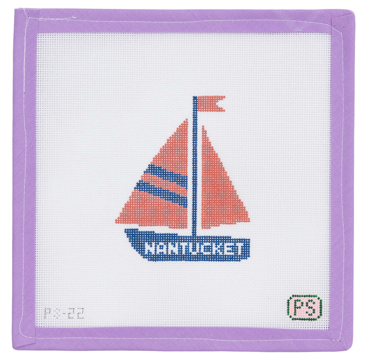 Nantucket Sail Boat Needlepoint Canvas from Lycette Designs