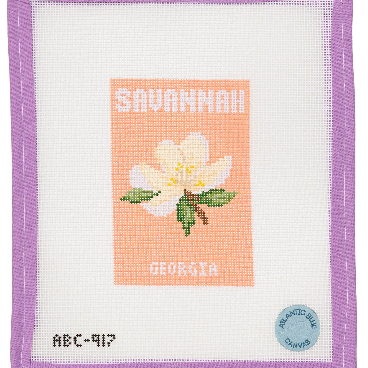 Savannah Travel Book Needlepoint Canvas from Lycette Designs