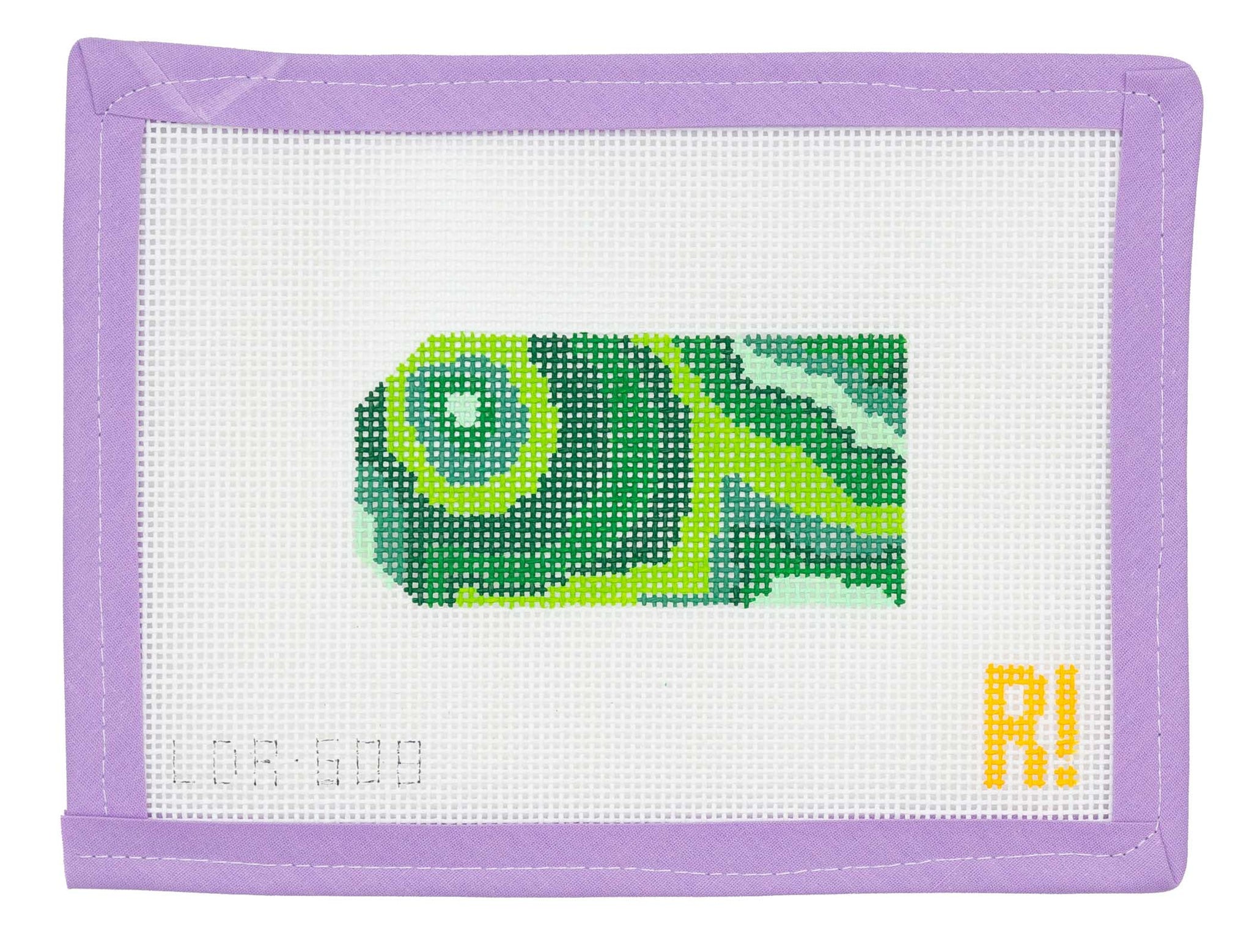 Palm Beach Malachite Luggage Tag Needlepoint Canvas from Lycette Designs. Needlepoint canvases