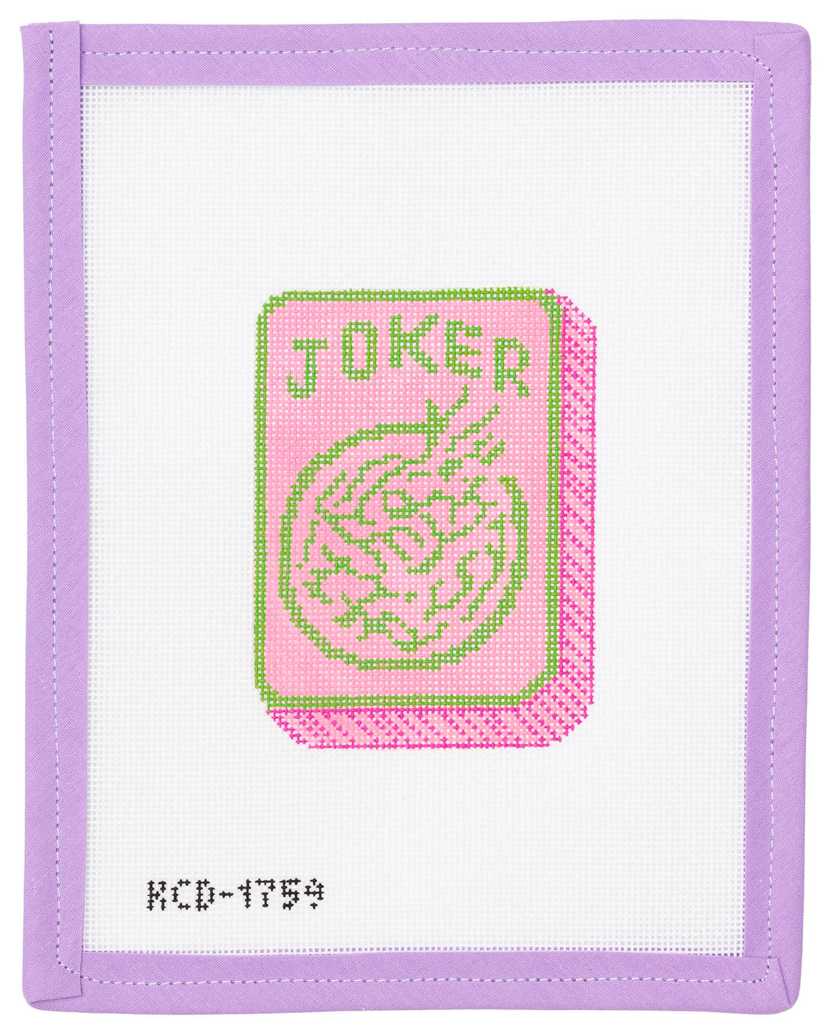 Pink Joke Tile Needlepoint Canvas from Lycette Designs. Needlepoint canvases, fibers, and finishing.