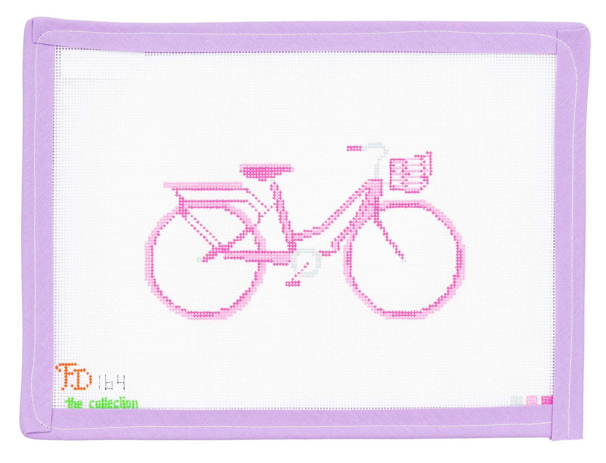 Pink Bicycle Needlepoint Canvas from Lycette Designs. Needlepoint