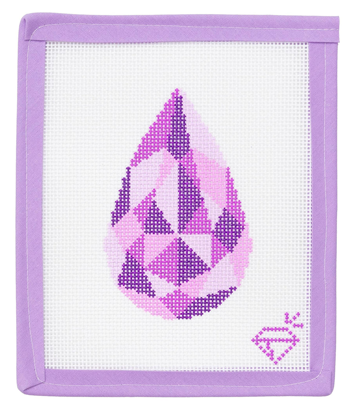 Medium Amethyst Ornament Needlepoint Canvas from Lycette Designs