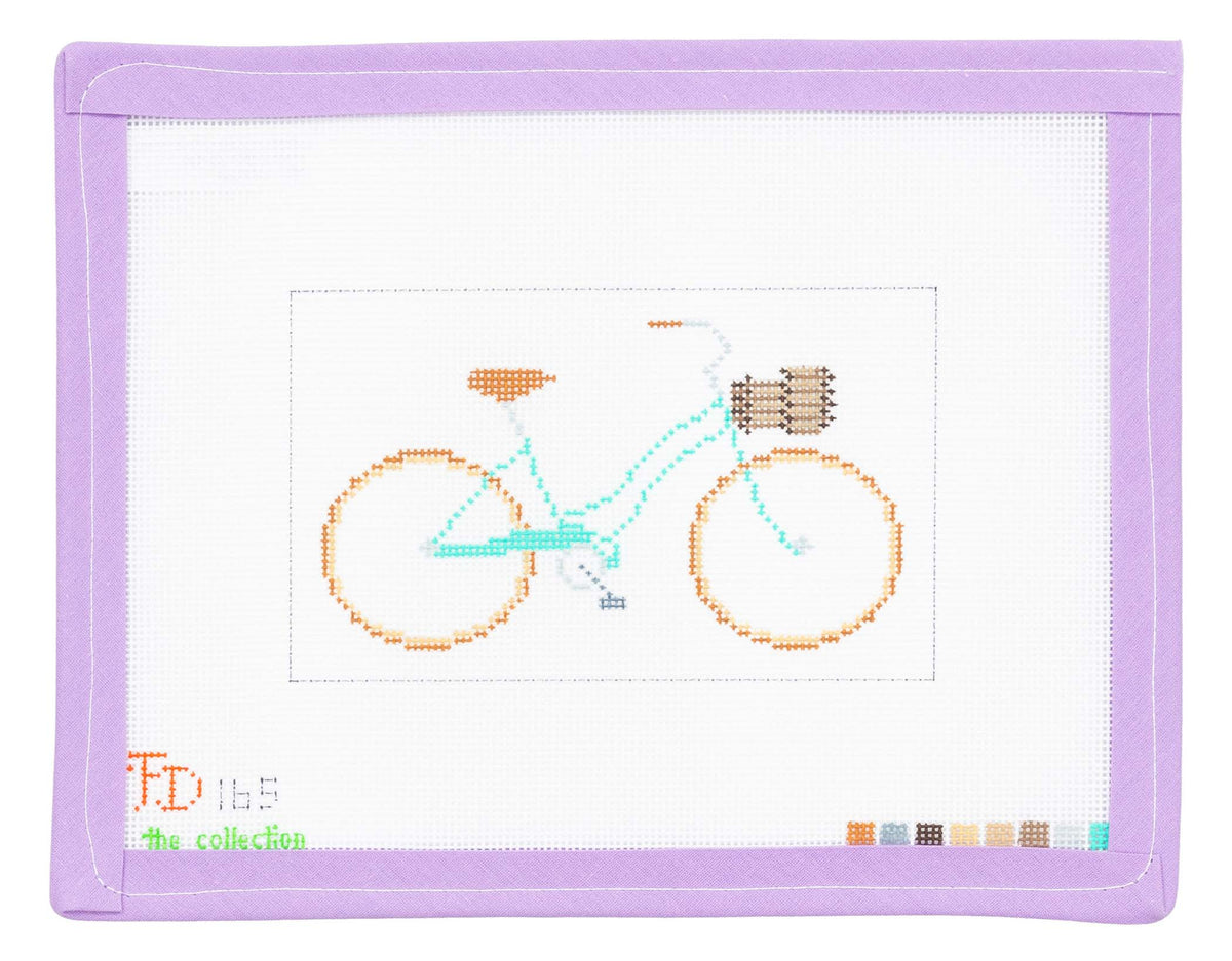 Mint Bicycle Needlepoint Canvas from Lycette Designs. Needlepoint