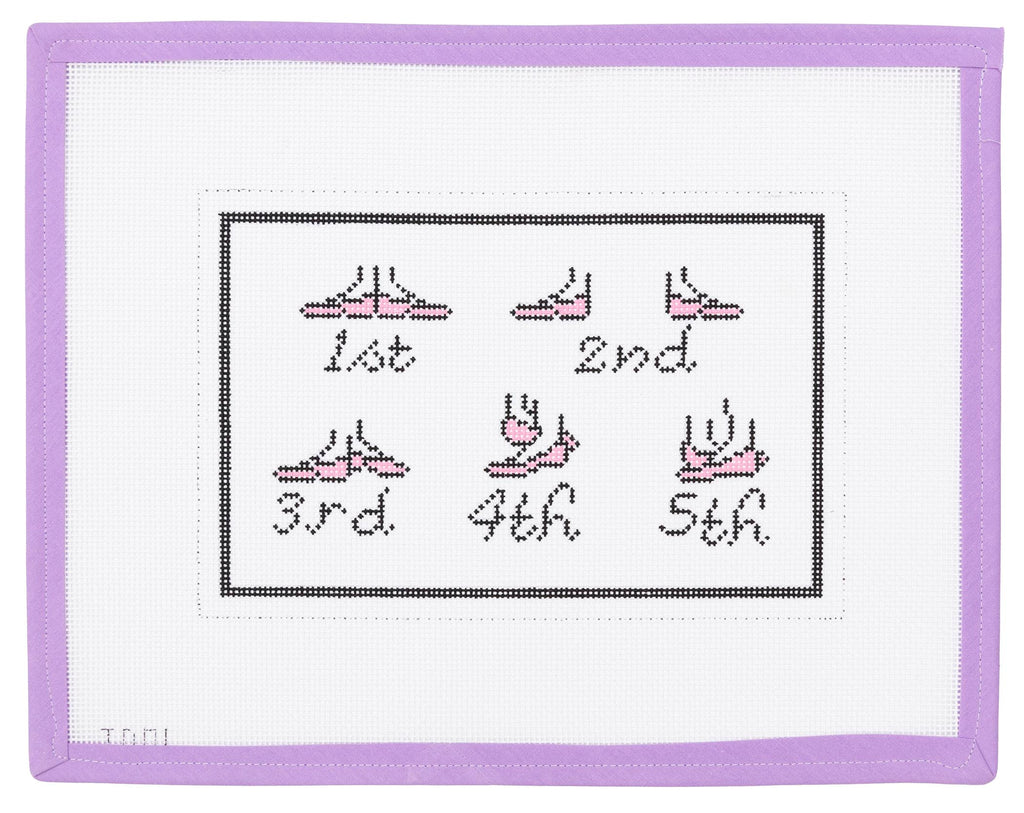 Ballet Positions Needlepoint Canvas from Lycette Designs. Needlepoint