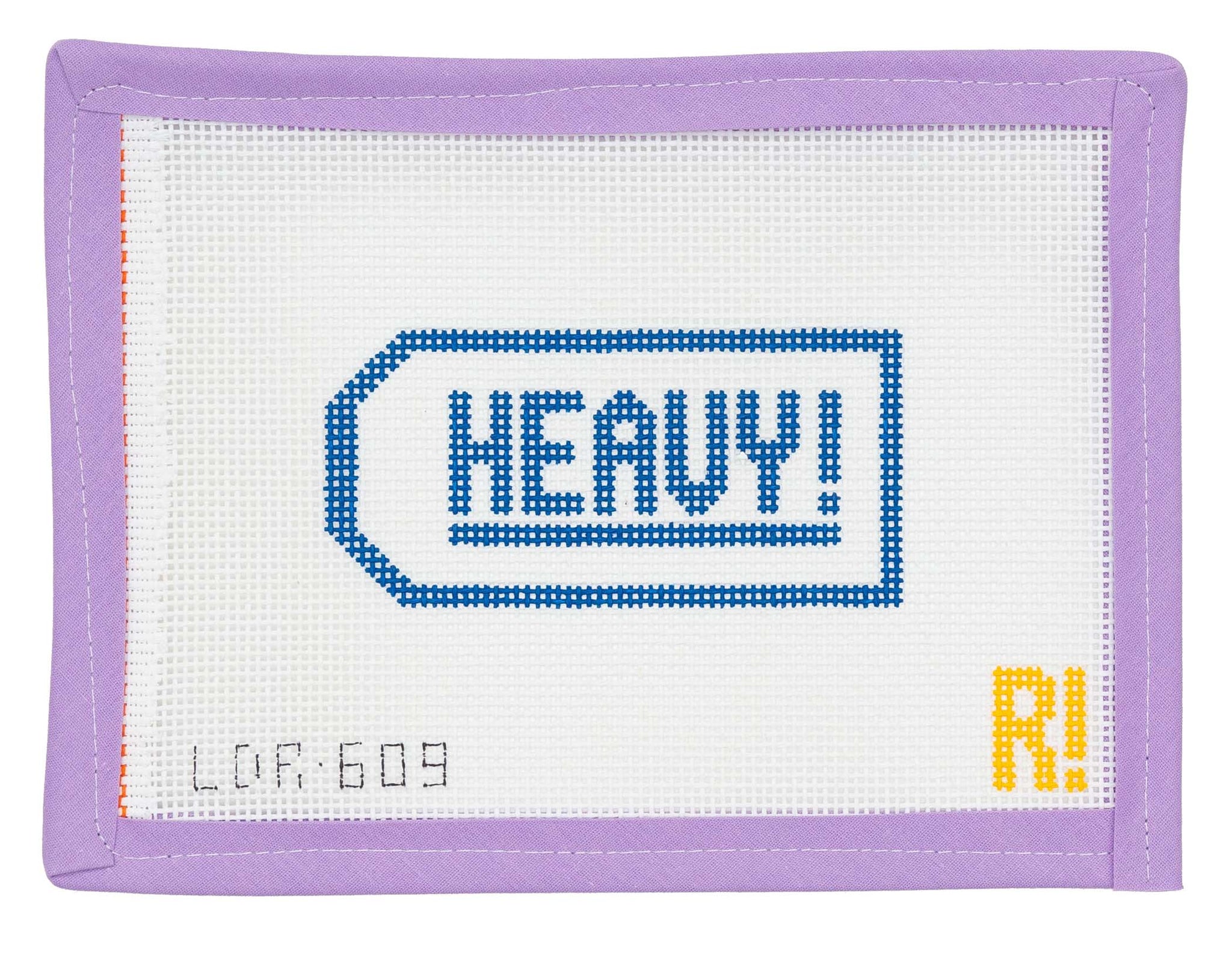 Heavy! Luggage Tag Needlepoint Canvas from Lycette Designs. Needlepoint canvases, fibers, and