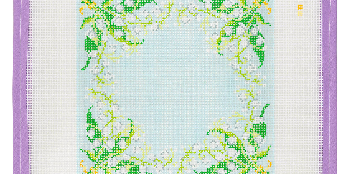 Lily Of The Valley Square Needlepoint Canvas from Lycette Designs