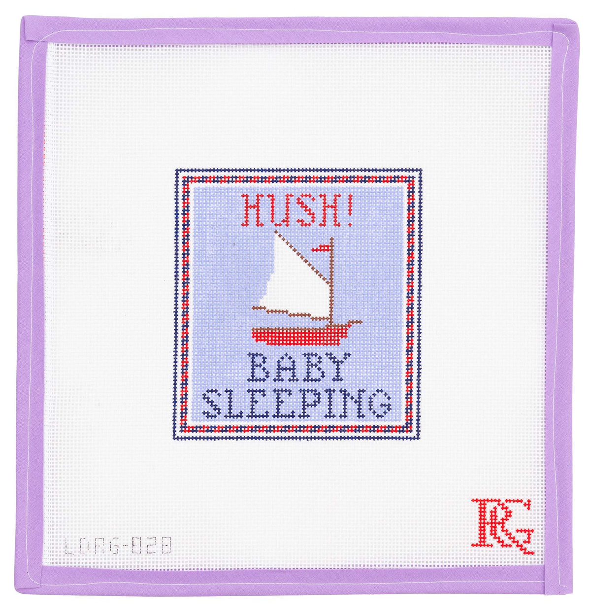 Sailboat Baby Sleeping Sign Needlepoint Canvas from Lycette Designs