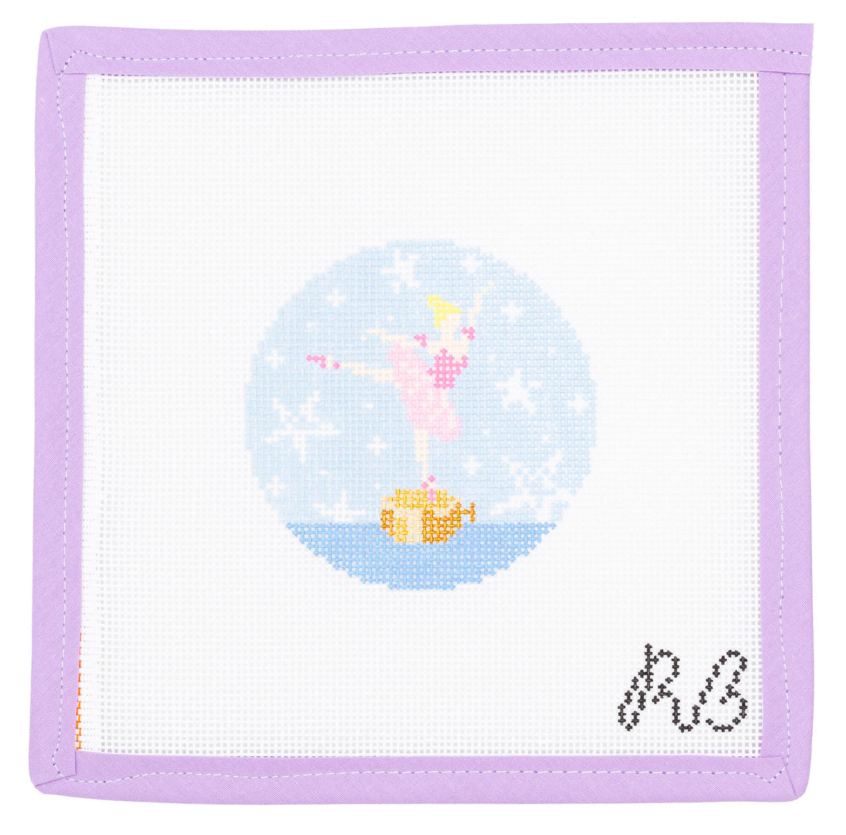 Ballerina Round Needlepoint Canvas from Lycette Designs. Needlepoint