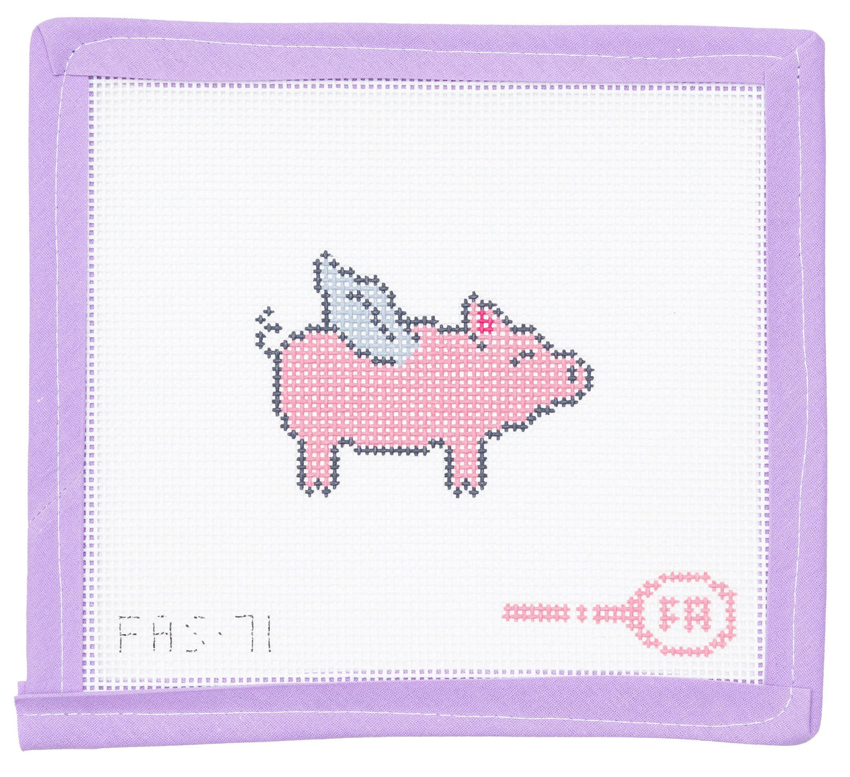 Mini Flying Pig Needlepoint Canvas from Lycette Designs