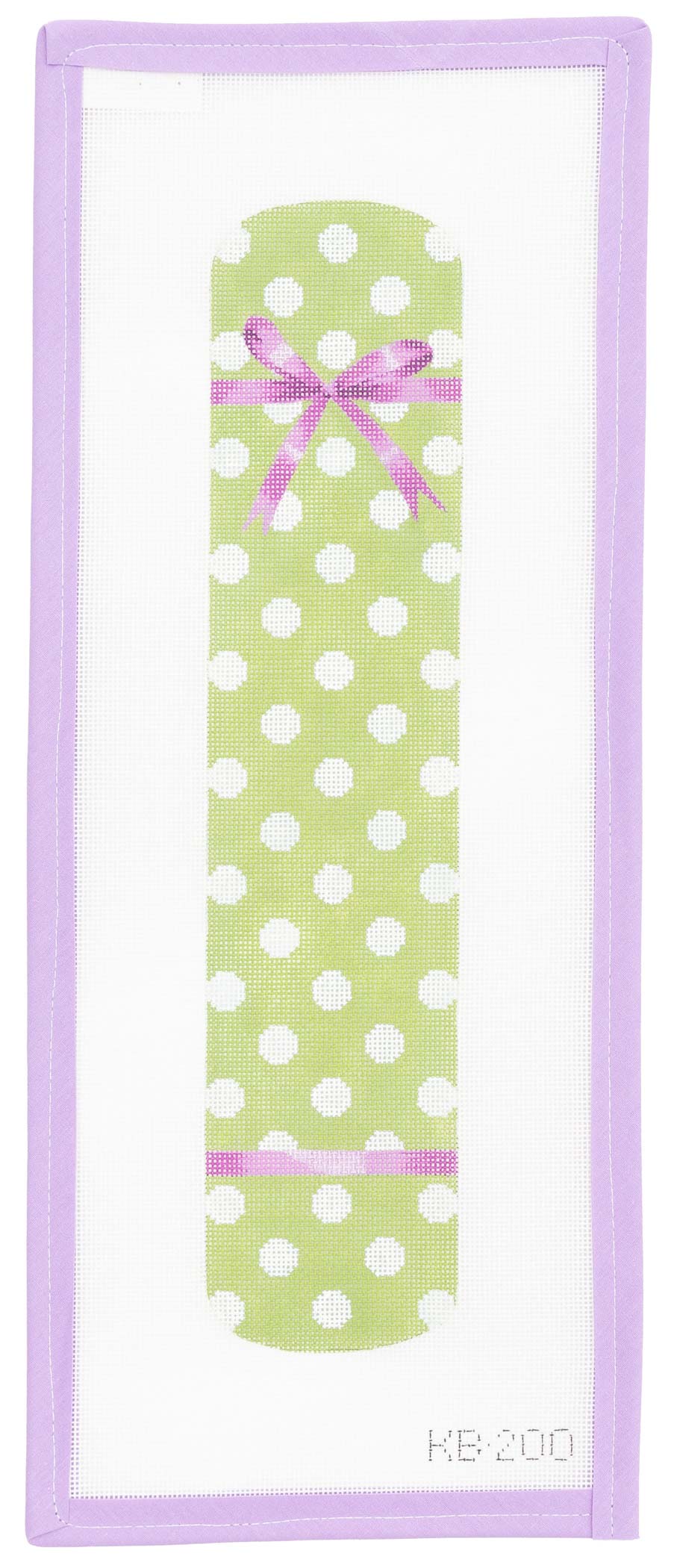 Green & White Polka Dot Eyeglass Case Needlepoint Canvas from Lycette Designs. Needlepoint