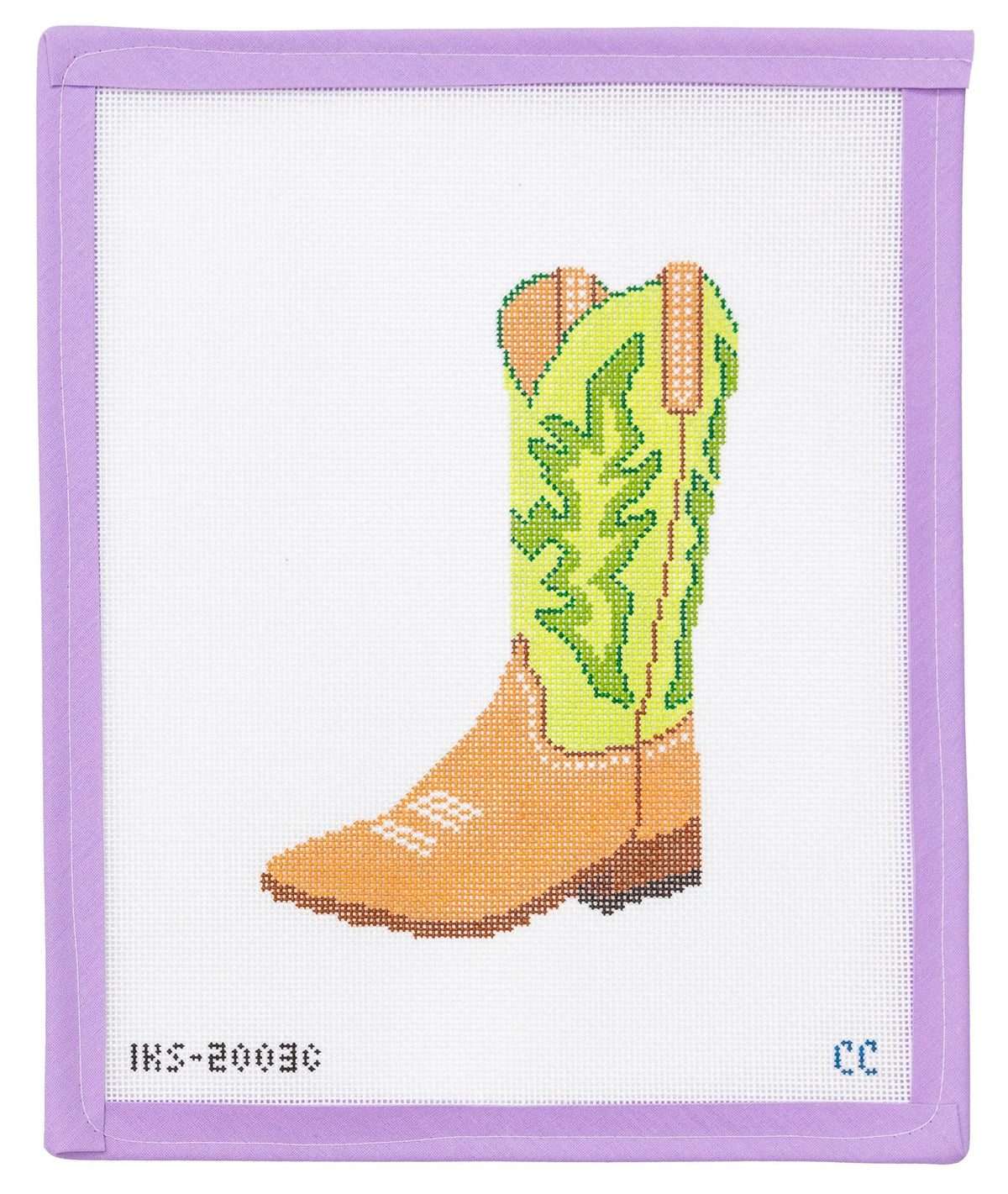 Blue Cowboy Boot Needlepoint Canvas from Lycette Designs. Needlepoint ...
