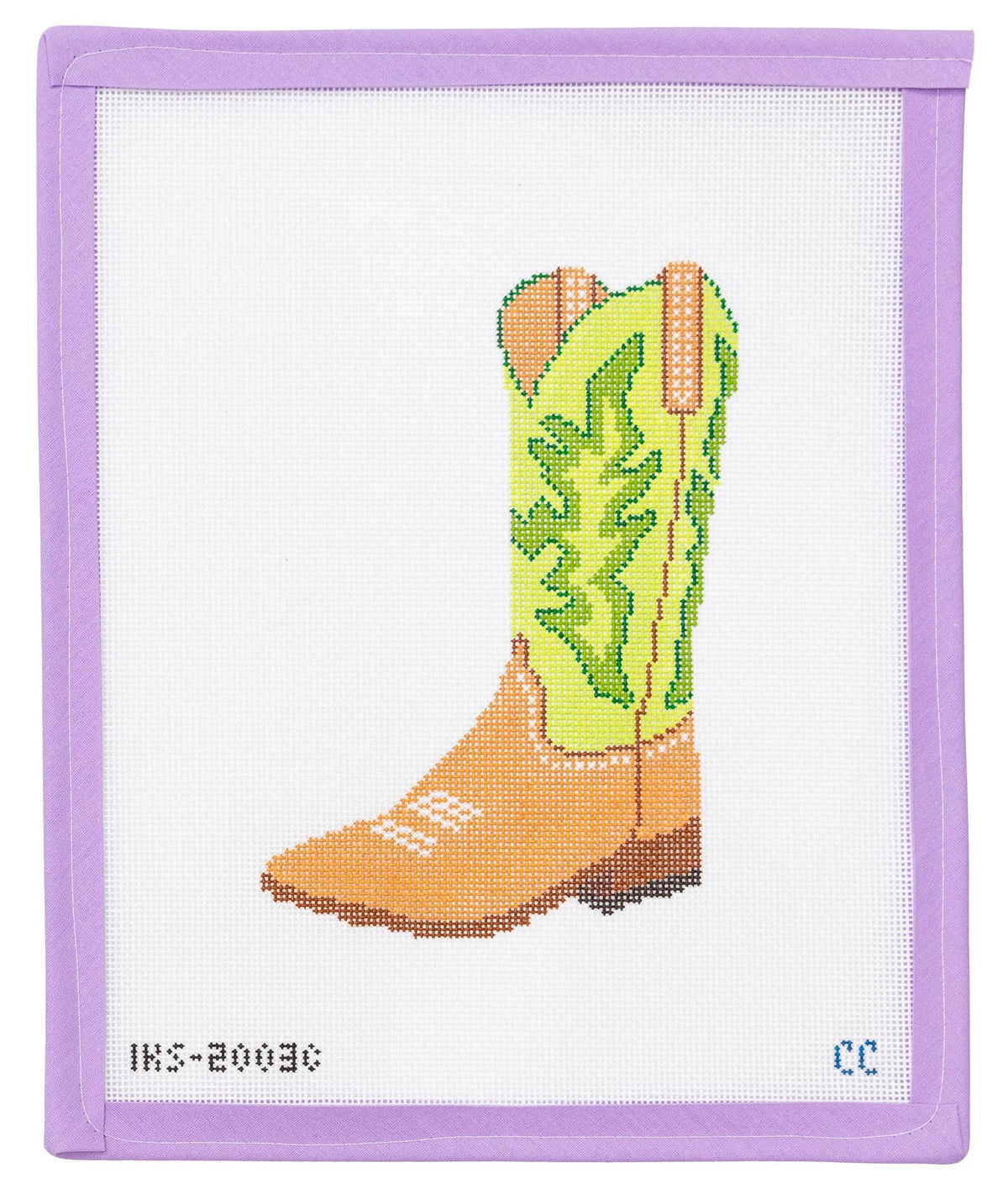 Blue Cowboy Boot Needlepoint Canvas from Lycette Designs. Needlepoint