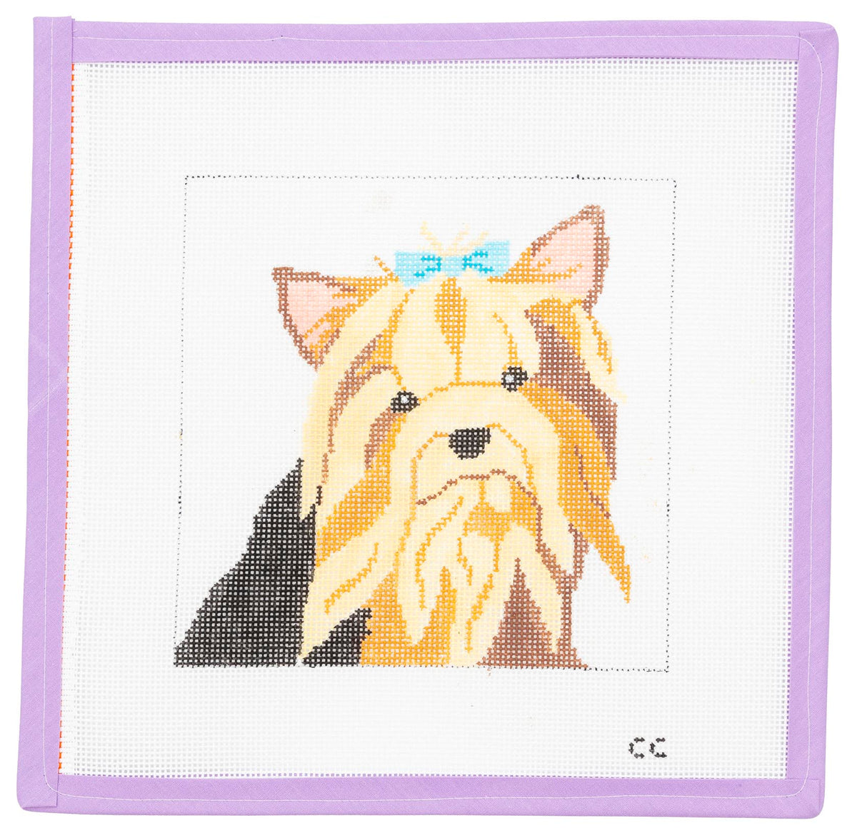 Yorkie Needlepoint Canvas from Lycette Designs. Needlepoint canvases