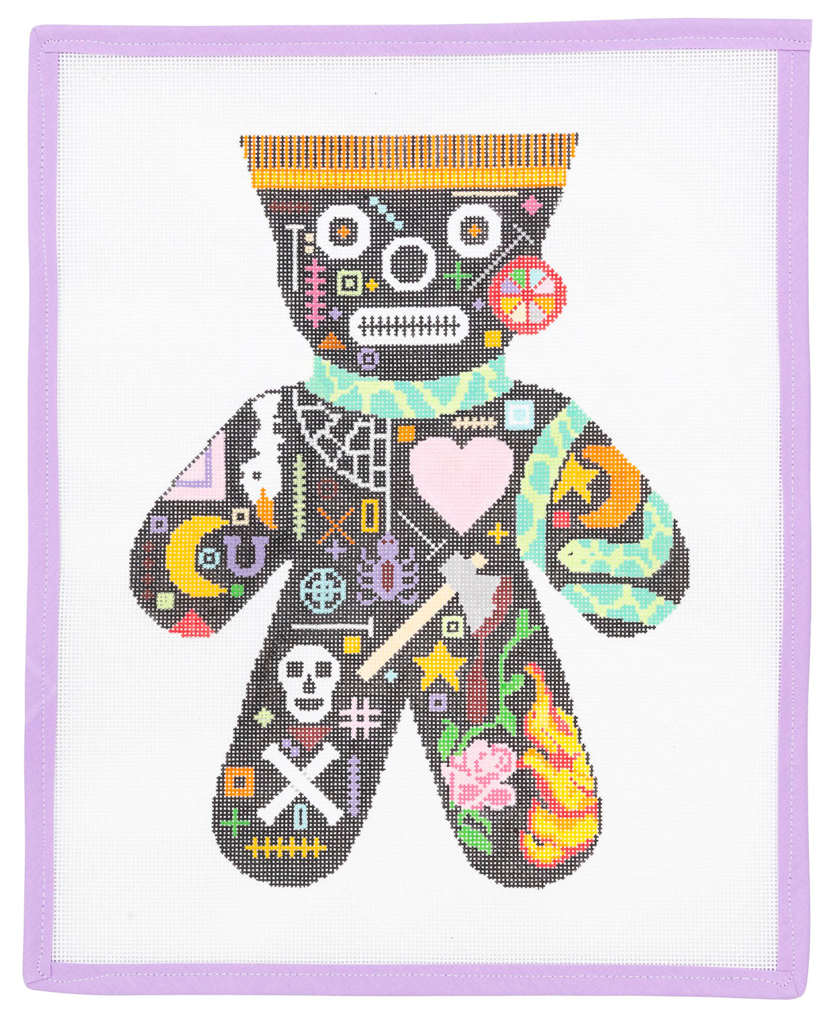 Burning Rose Voodoo Doll Needlepoint Canvas from Lycette Designs