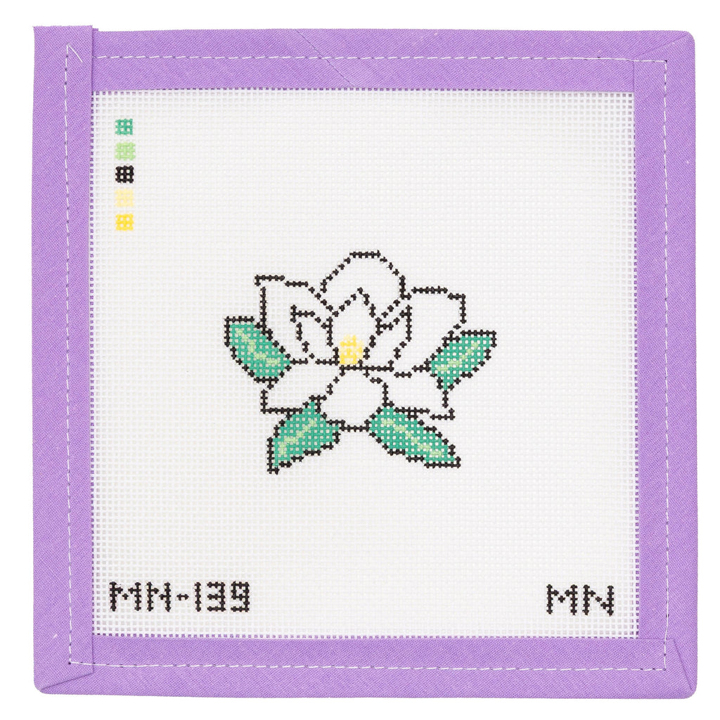 Magnolia Mini Needlepoint Canvas from Lycette Designs. Needlepoint