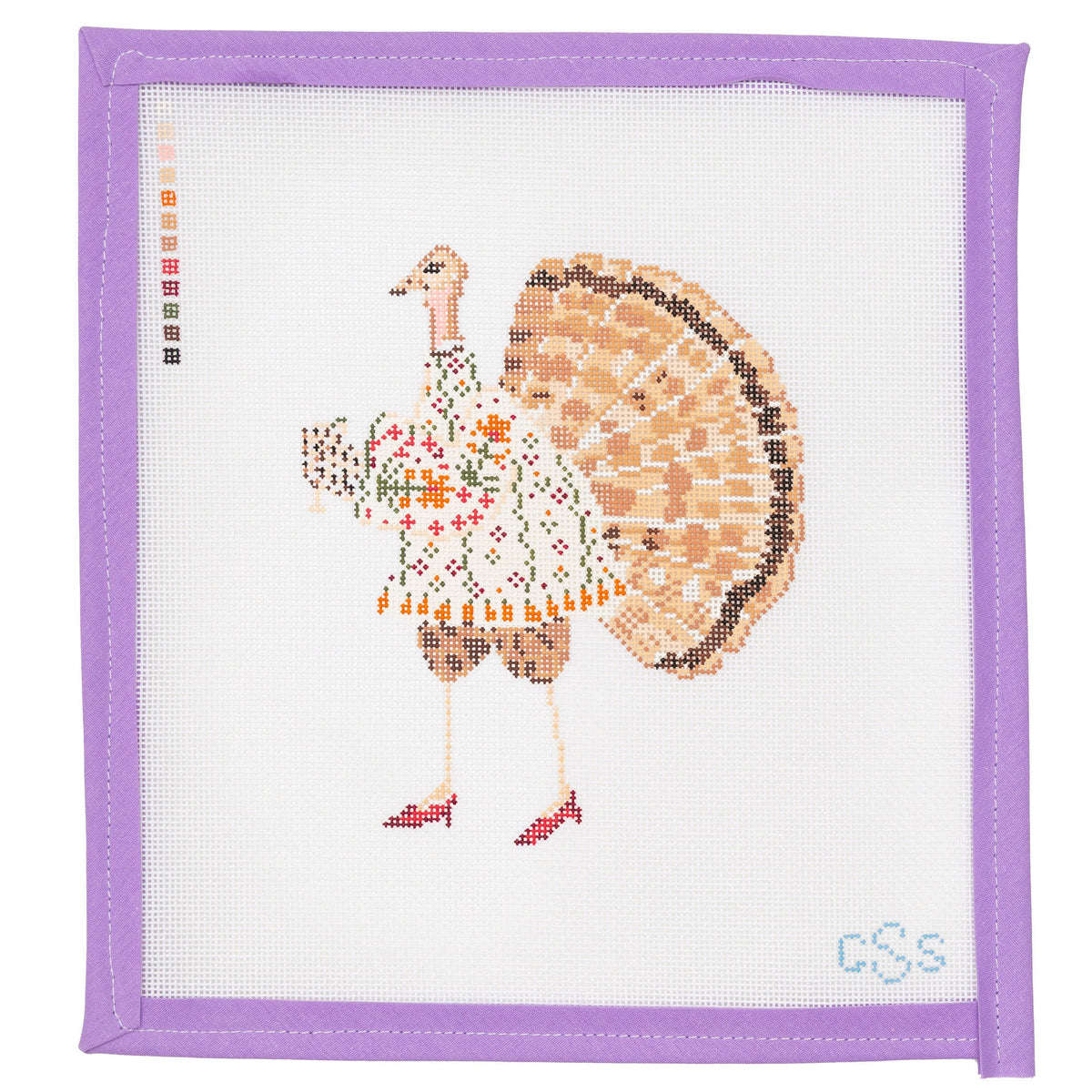 Fancy Turkey Needlepoint Canvas from Lycette Designs. Needlepoint