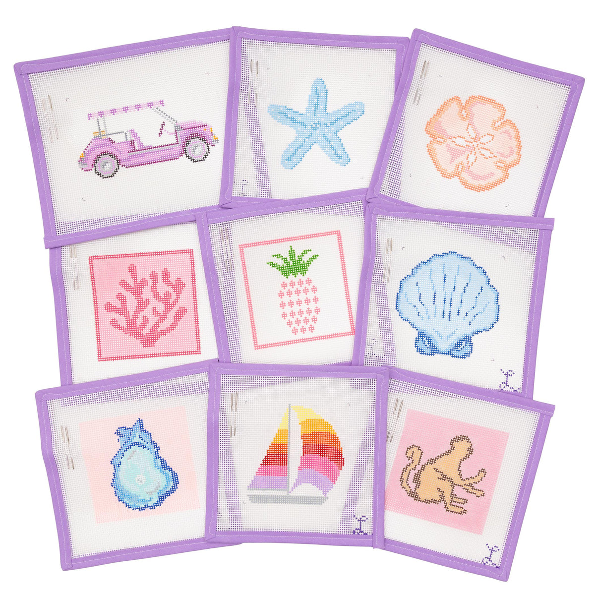 Starfish - 10 Mesh Beginner Kit Needlepoint Canvas from Lycette