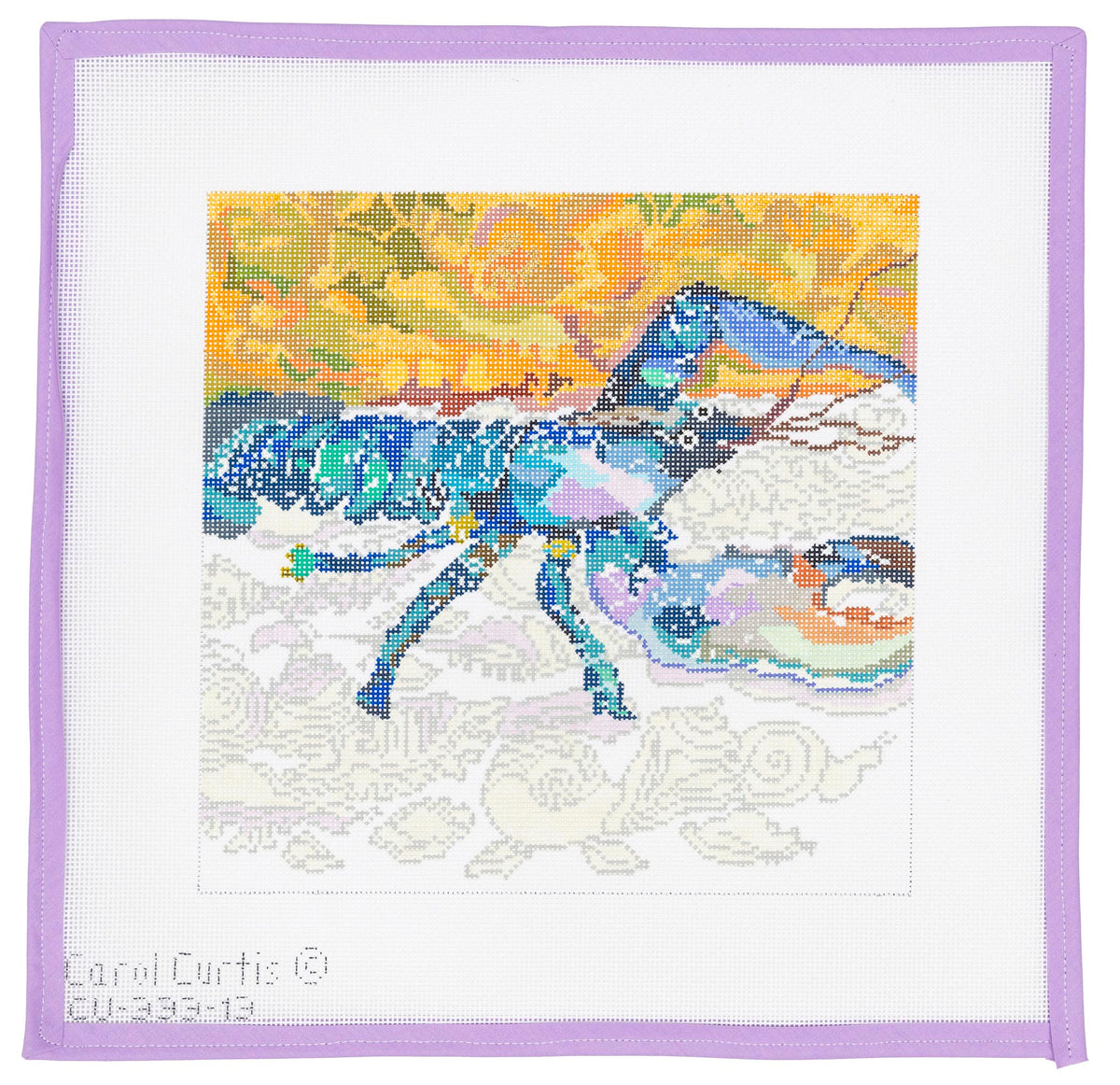 Blue Lobster Needlepoint Canvas from Lycette Designs. Needlepoint