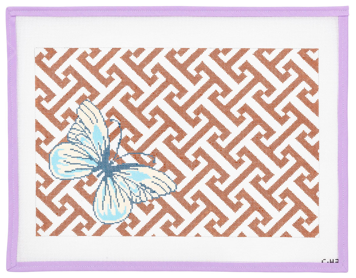 Butterfly Geometric Needlepoint Canvas from Lycette Designs. Needlepoint canvases, fibers, and