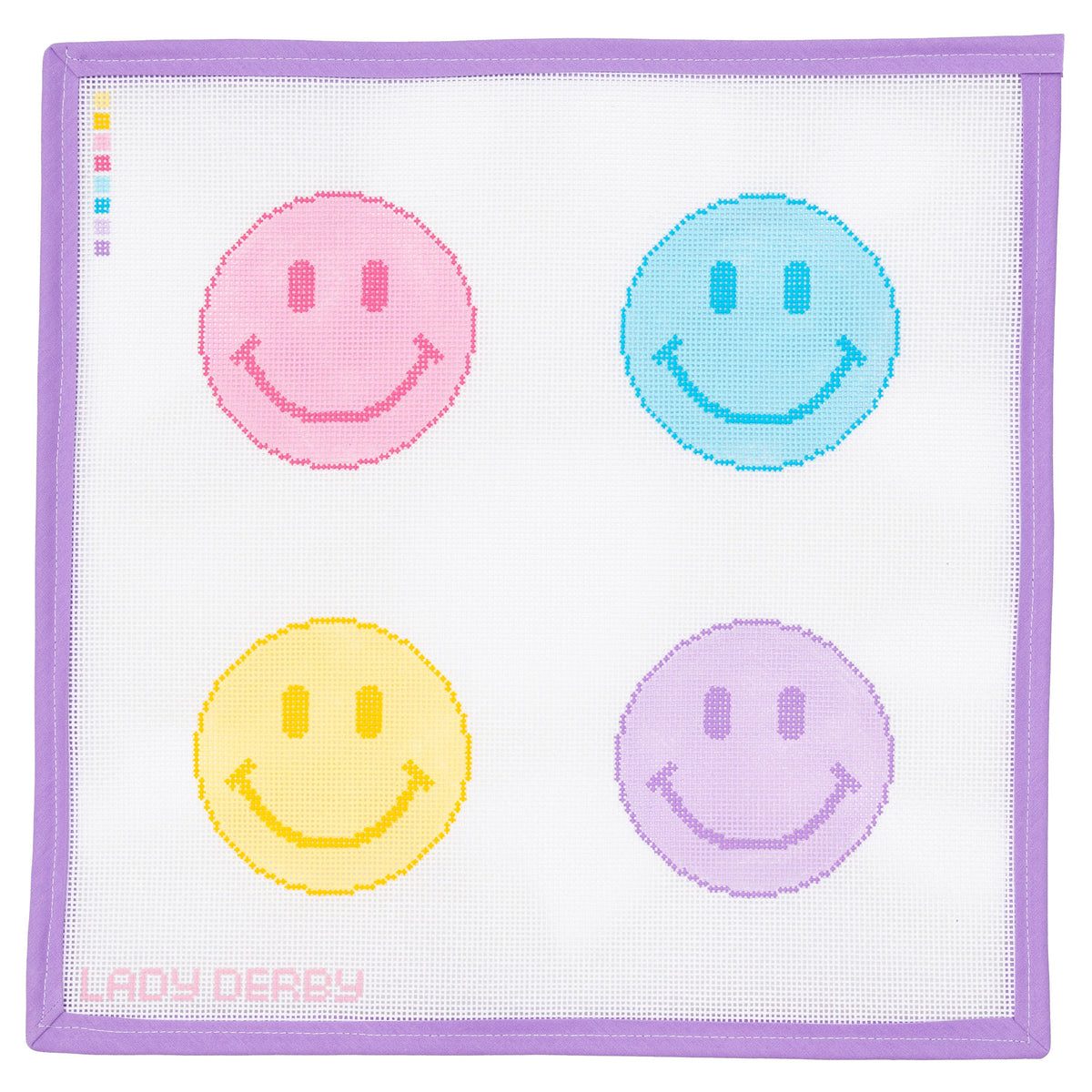 Smiley Face Coasters Needlepoint Canvas from Lycette Designs