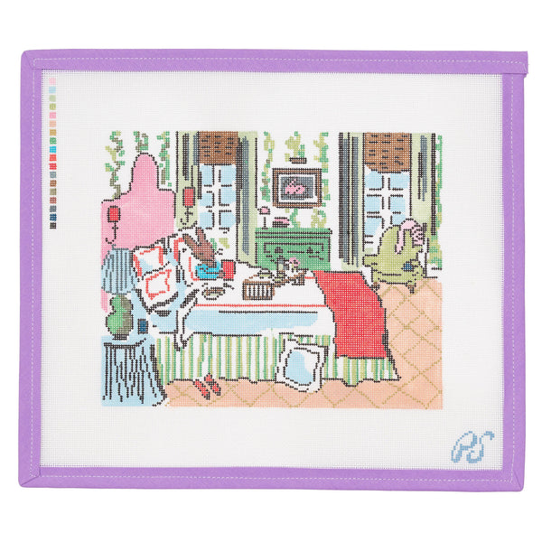 Sunday Bunny Needlepoint Canvas from Lycette Designs. Needlepoint