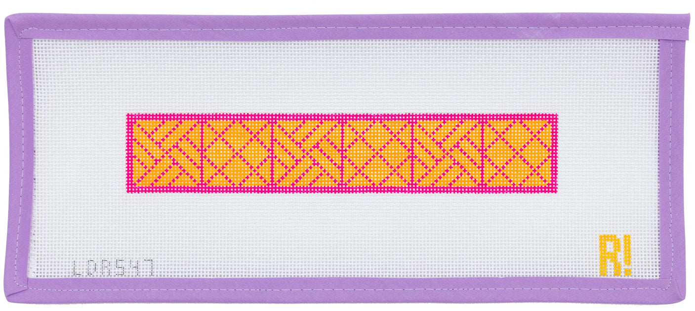 Orange & Pink Chippendale Keychain Needlepoint Canvas from Lycette