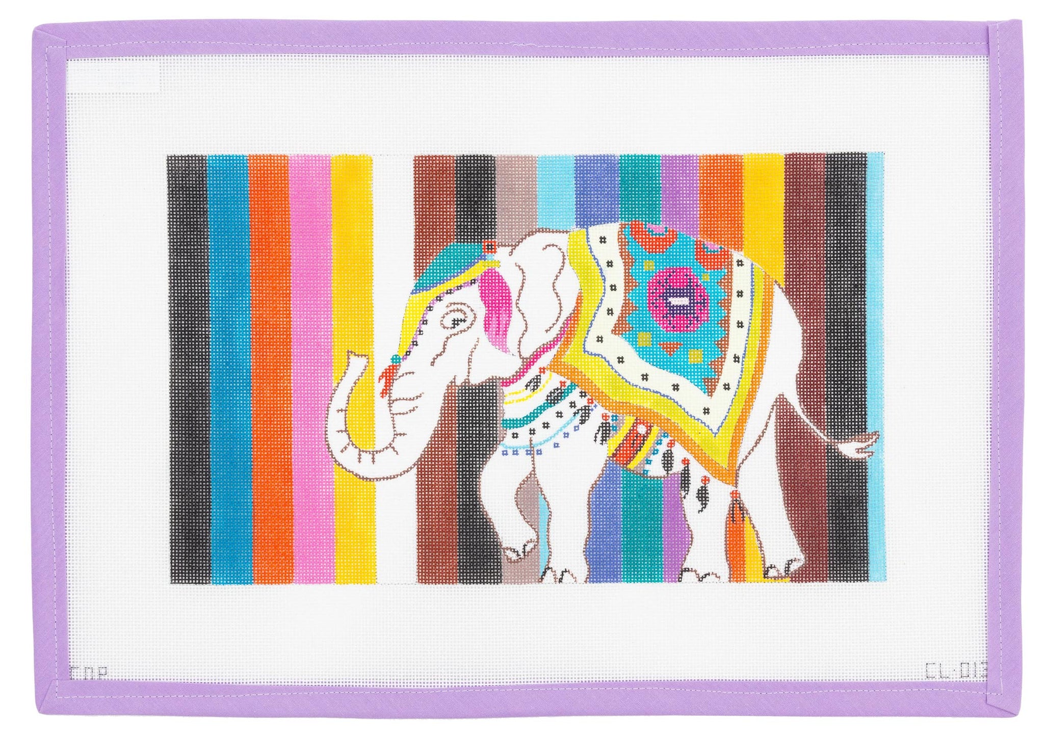 Colorful Elephant Needlepoint Canvas from Lycette Designs. Needlepoint