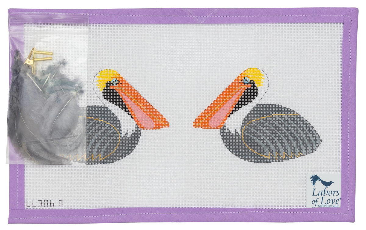 Pelican ClipOn Ornament Needlepoint Canvas from Lycette Designs