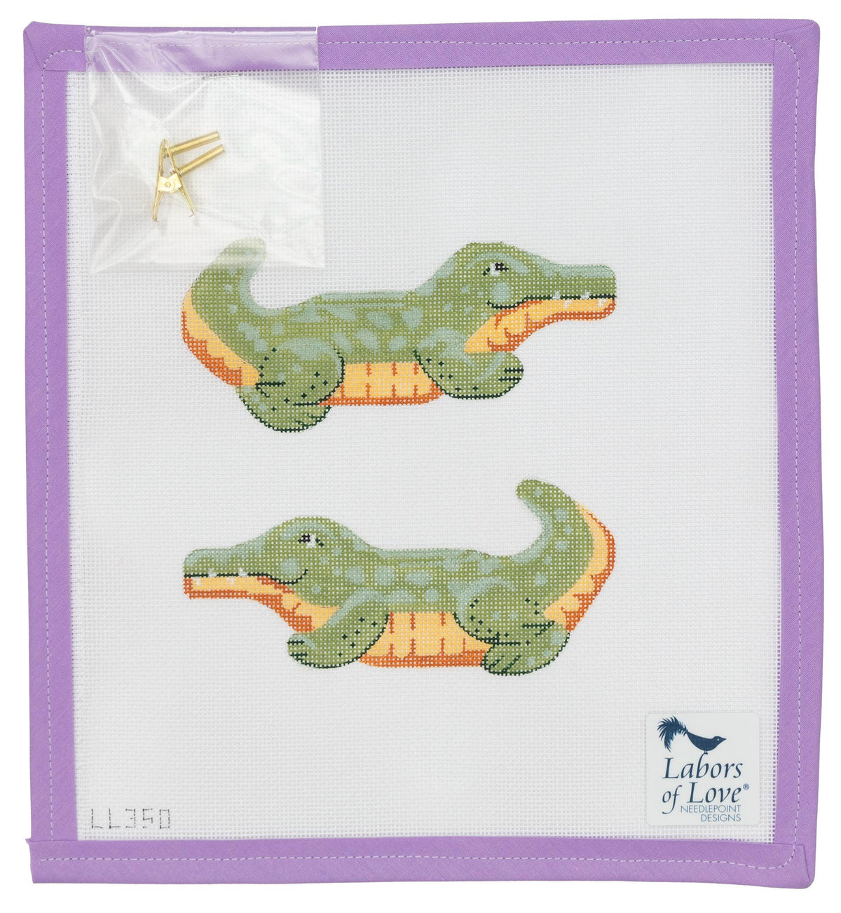 Alligator ClipOn Ornament Needlepoint Canvas from Lycette Designs