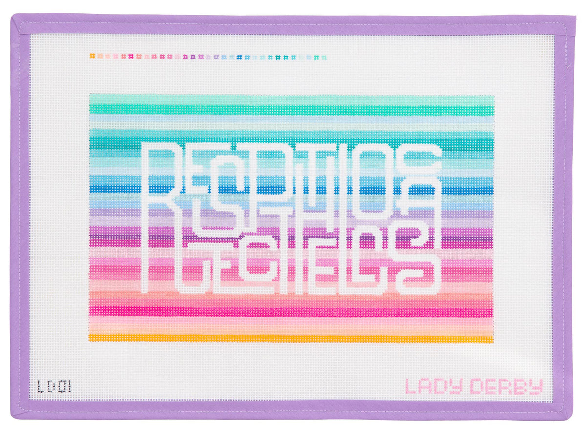 Respect The Locals In Rainbow Needlepoint Canvas from Lycette Designs