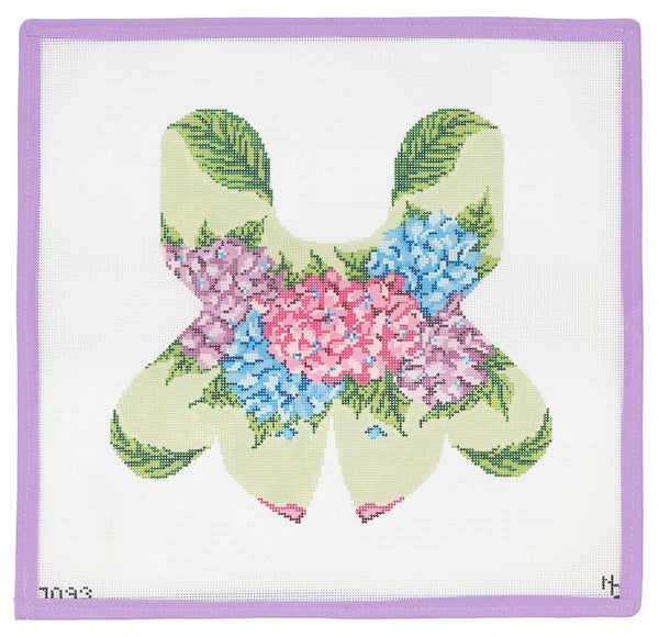 Hydrangea Frog Needlepoint Canvas from Lycette Designs