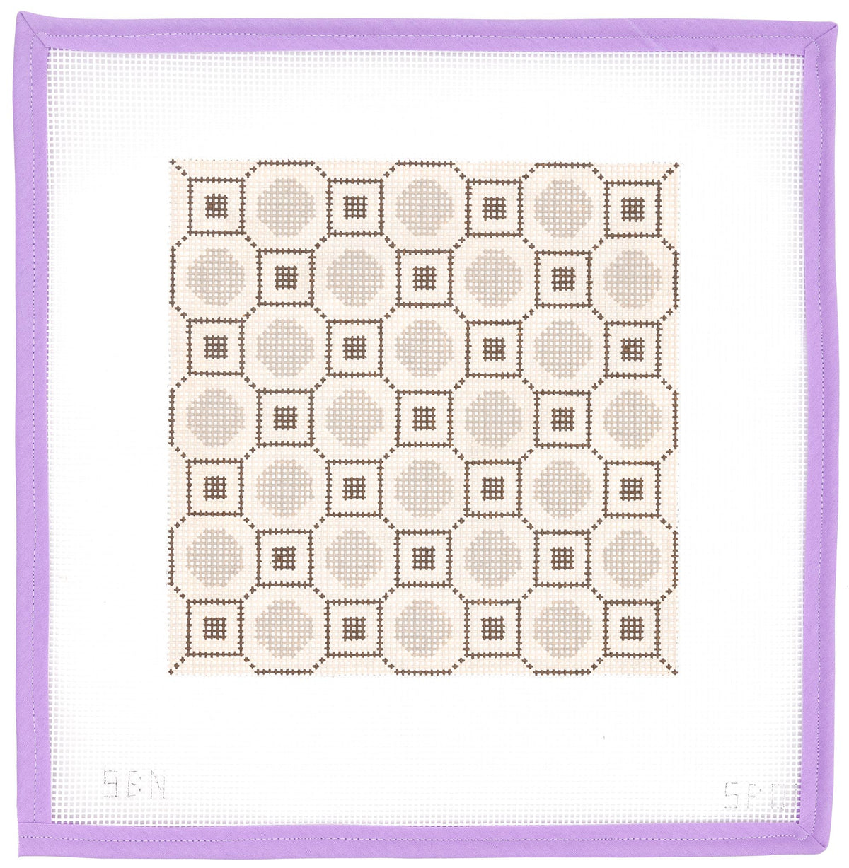 Tan Geometric Needlepoint Canvas from Lycette Designs. Needlepoint canvases, fibers, and finishing.