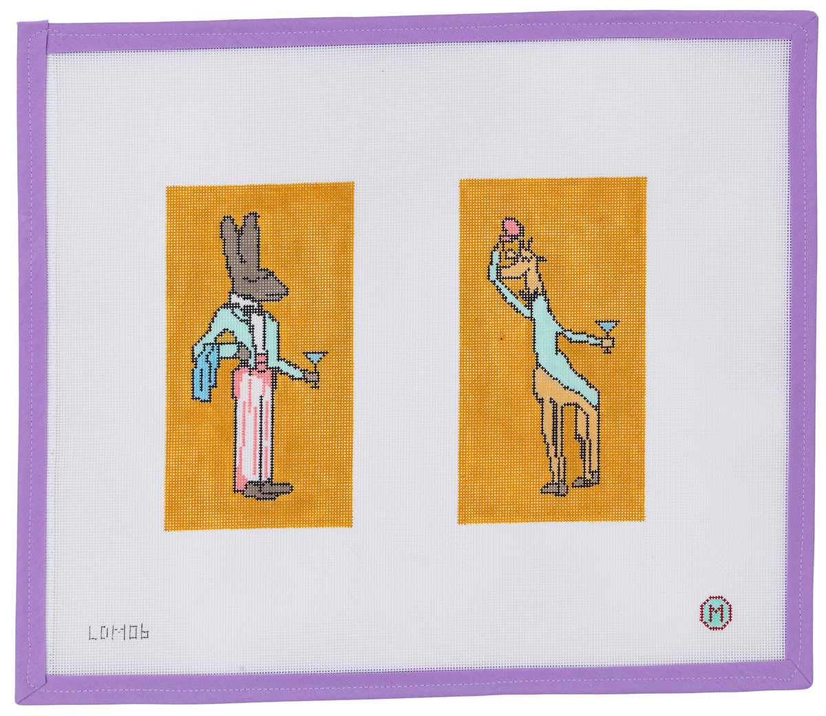 Bar Animals Needlepoint Canvas from Lycette Designs. Needlepoint