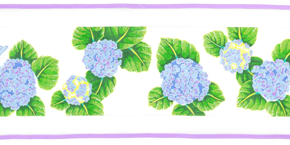 Hydrangea Runner Needlepoint Canvas from Lycette Designs