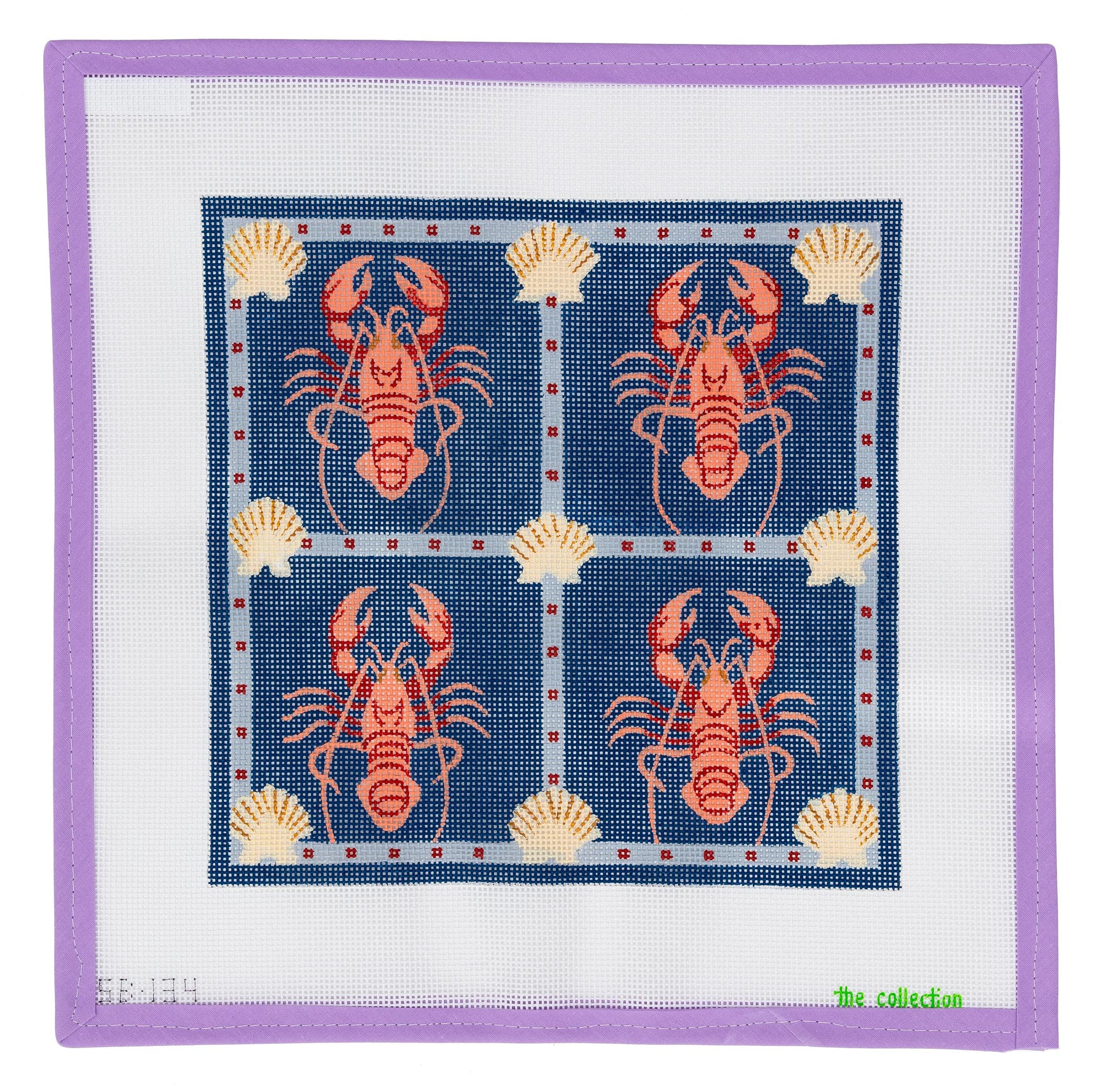 Coastal Lobsters Needlepoint Canvas from Lycette Designs. Needlepoint