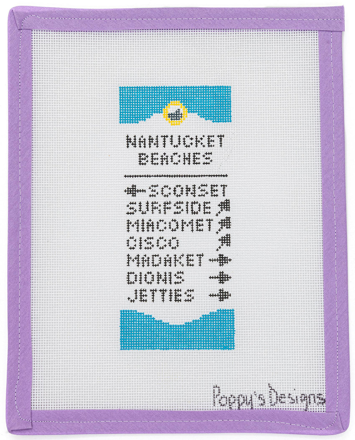 Nantucket Beaches Needlepoint Canvas from Lycette Designs. Needlepoint