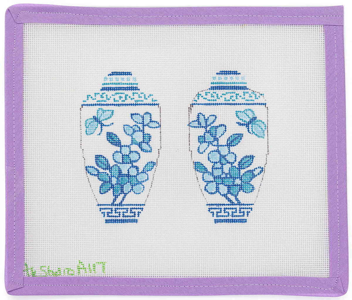 Blue Ginger Jars Needlepoint Canvas from Lycette Designs. Needlepoint