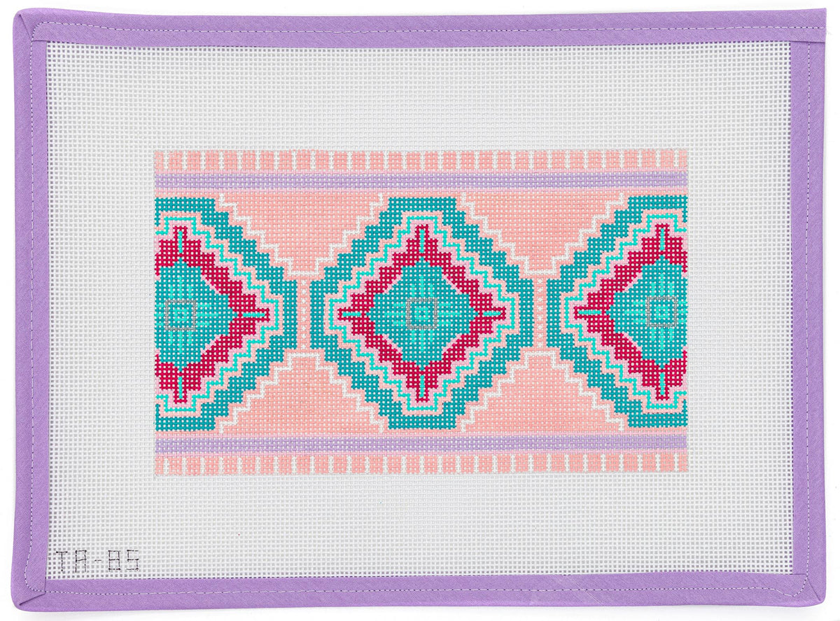 Pink Geometric Needlepoint Canvas from Lycette Designs. Needlepoint
