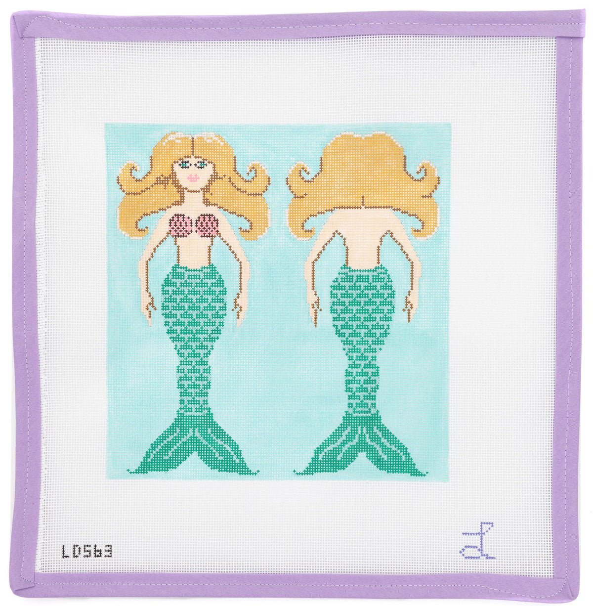 Mermaid Needlepoint Canvas from Lycette Designs. Needlepoint canvases
