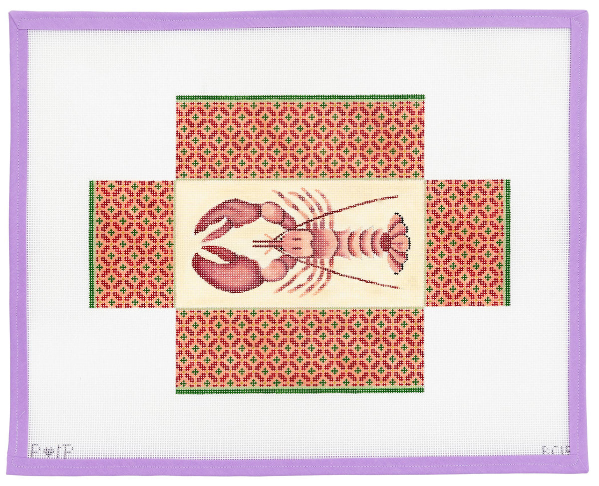 Elegant Lobster Brick Cover Needlepoint Canvas from Lycette Designs