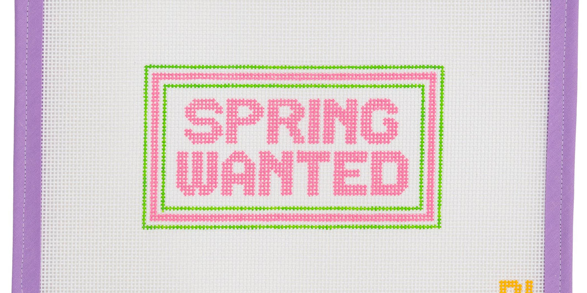 Spring Wanted Needlepoint Canvas from Lycette Designs. Needlepoint