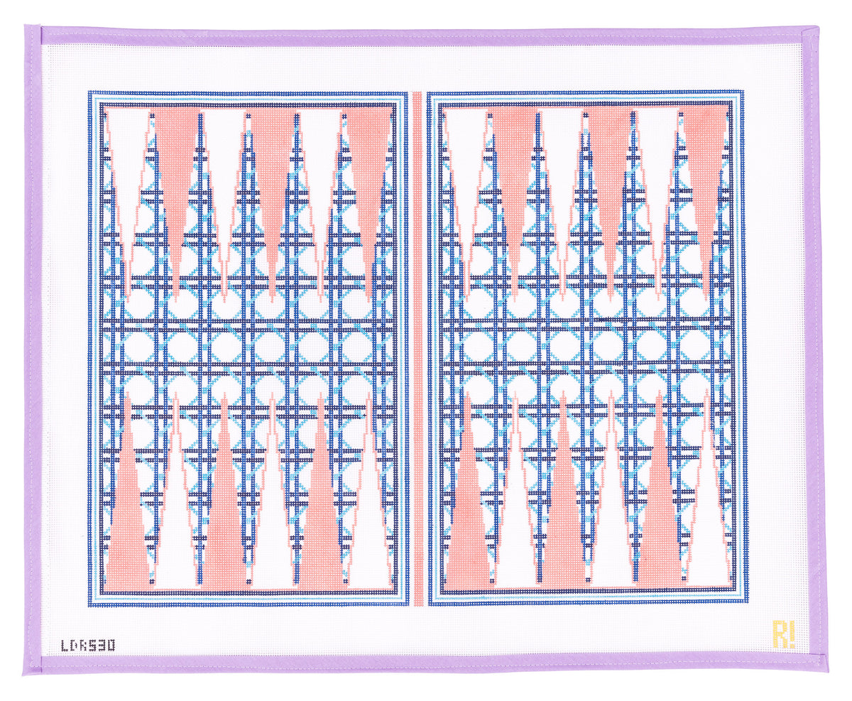 Cane Backgammon Board Needlepoint Canvas from Lycette Designs