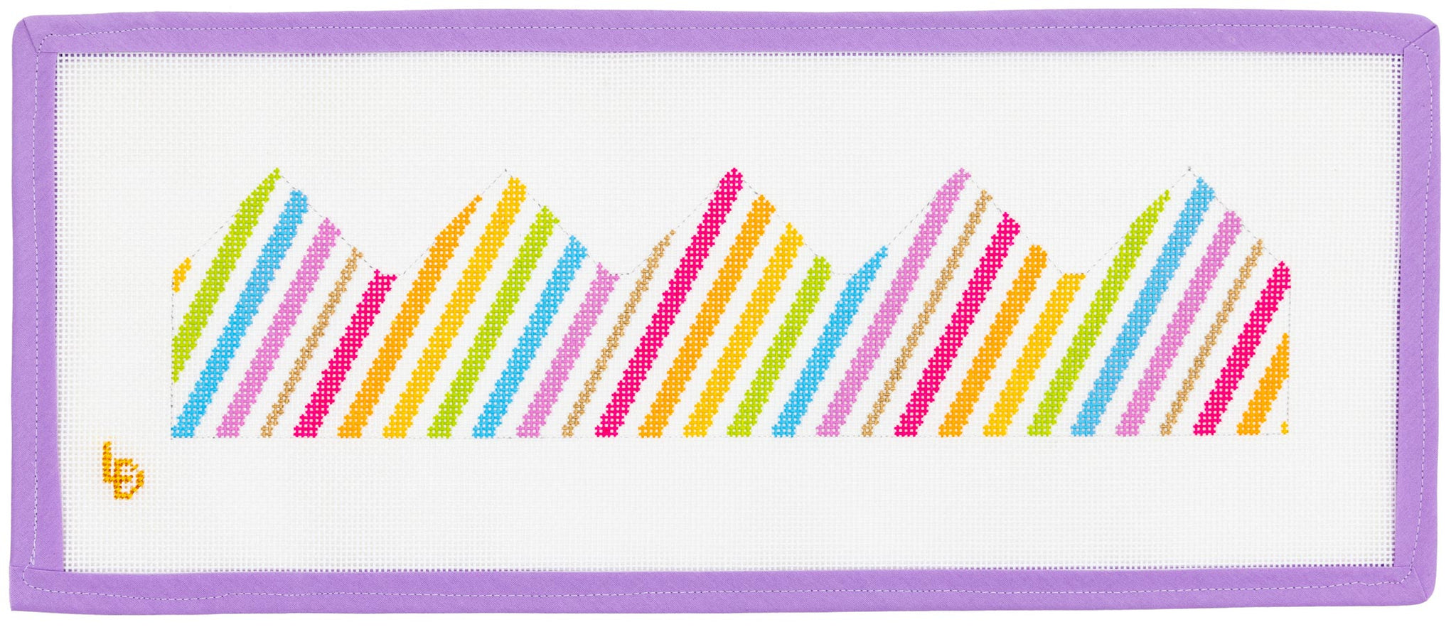 Birthday Crown Rainbow Needlepoint Canvas from Lycette Designs