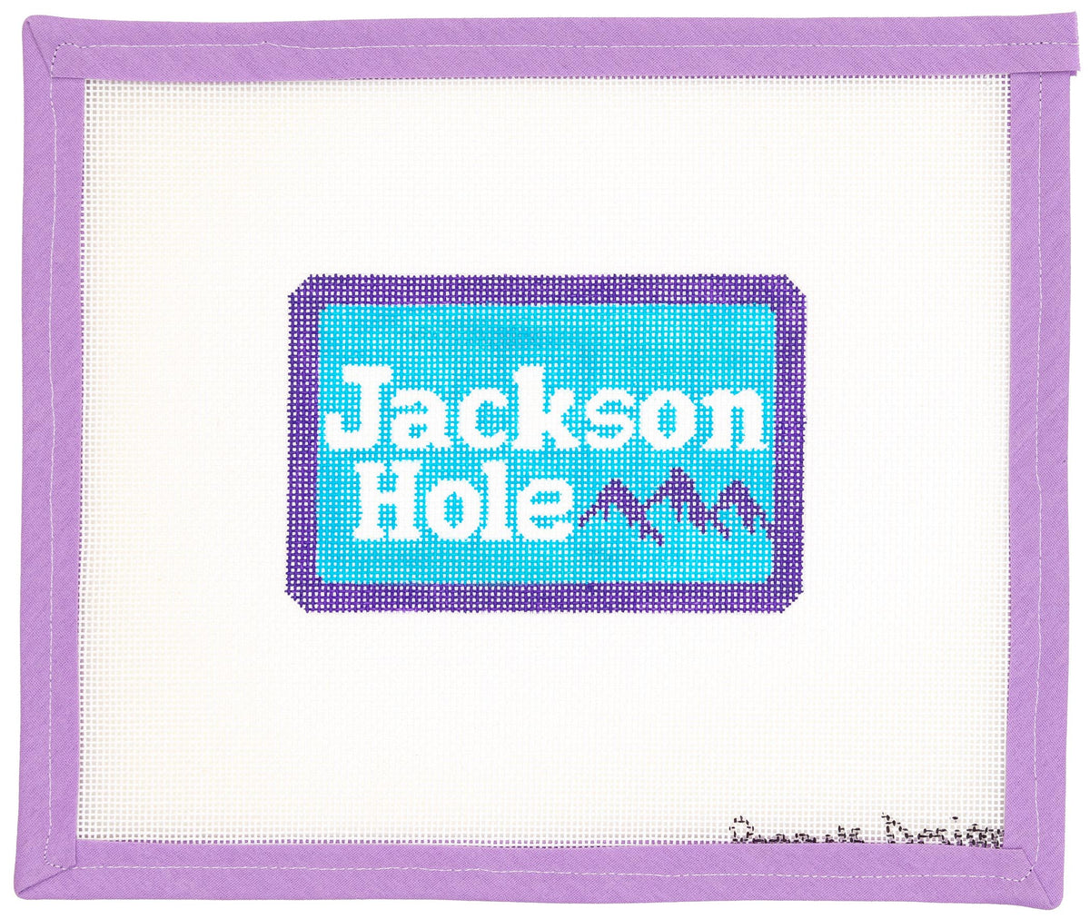 Jackson Hole Ski Badge Needlepoint Canvas from Lycette Designs
